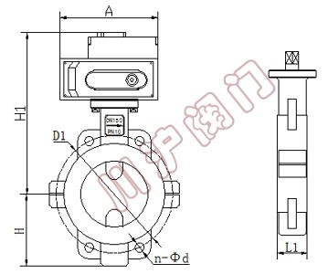 電動襯氟蝶閥 結構圖