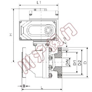 電動法蘭球閥 結構圖