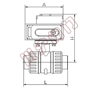電動塑料球閥 結構圖