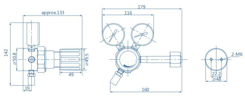 CHY-2型氣體減壓閥外型尺寸