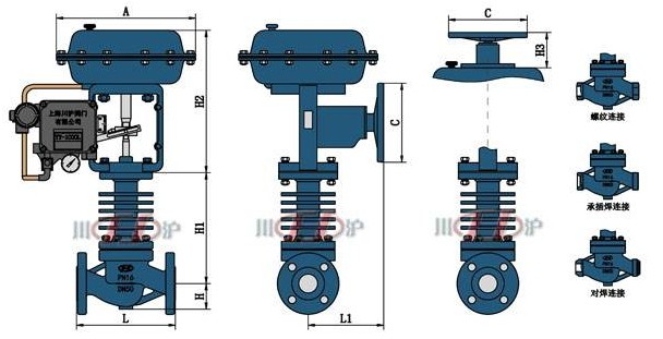 氣動高溫調節閥結構圖