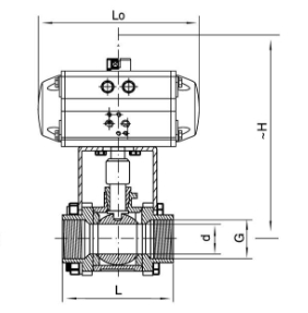 氣動內螺紋球閥結構圖