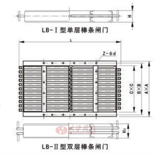 棒條閘門結構圖